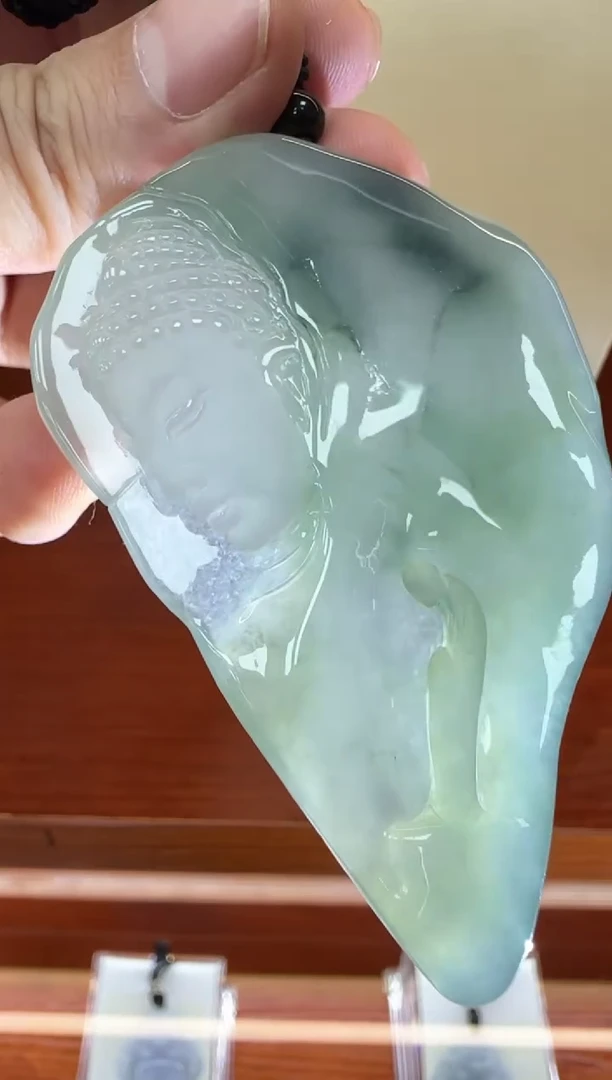 未镶嵌挂件翡翠A货翡翠孤品国雕谢林工