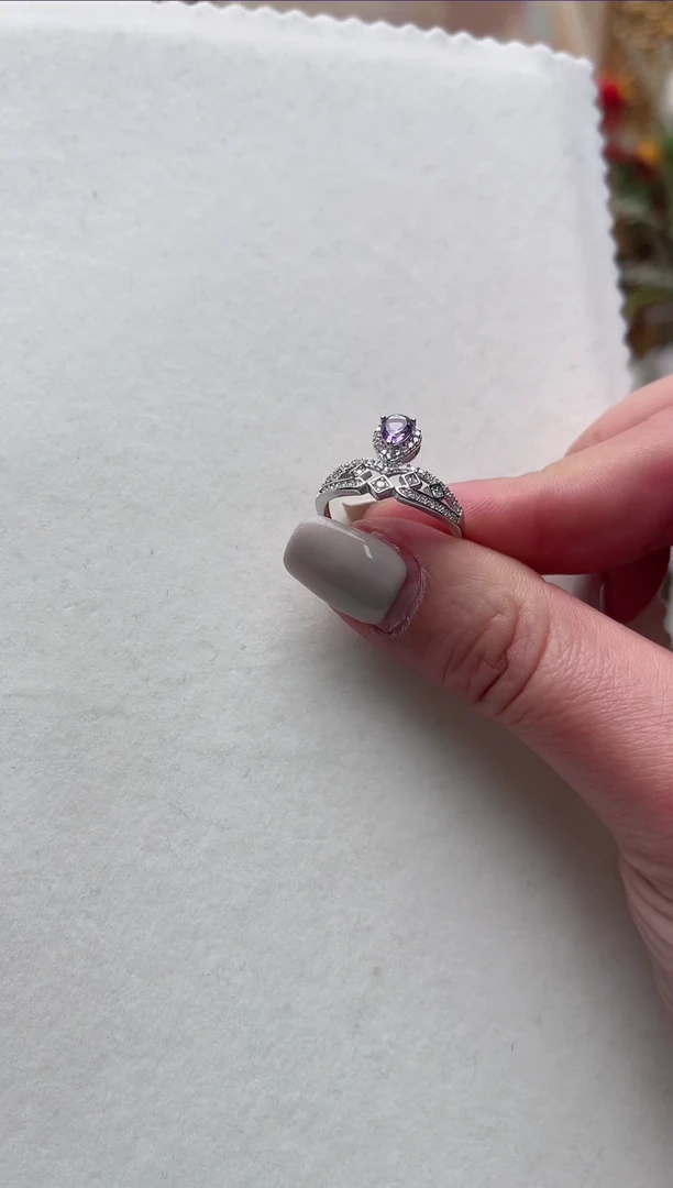 【闪购商品】烟晶戒指银S925镶嵌aj3017