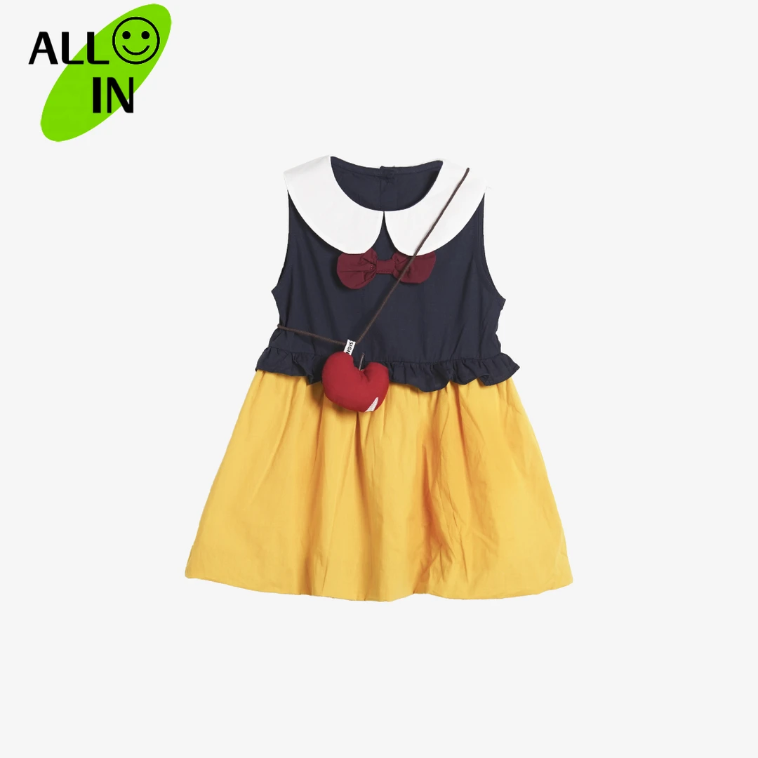 【ALLIN】2025夏季新款原创女童cos学院风白雪公主花苞连衣裙