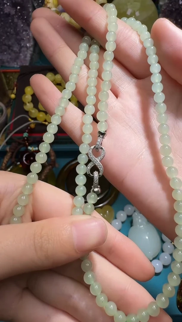 颈饰未镶嵌和田玉多样性发一件 394