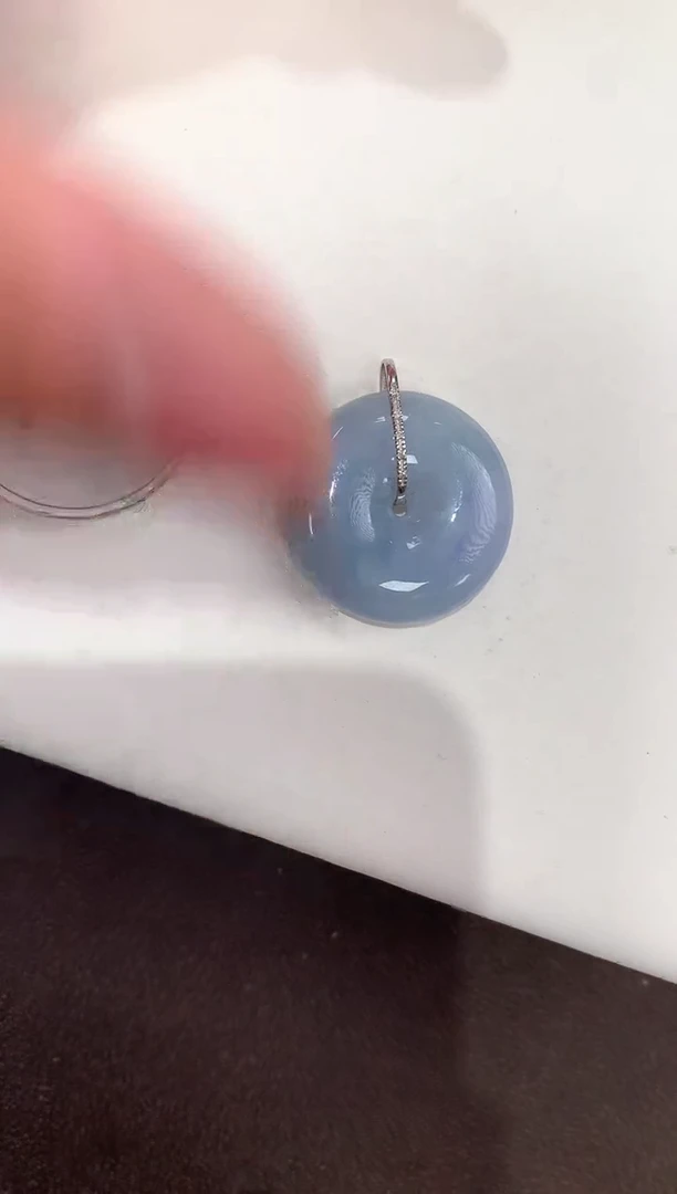 颈饰18K金镶嵌翡翠天然缅甸A货翡翠