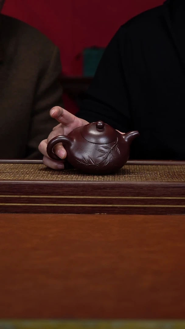 茶壶紫砂36号 夏转其  玉乳(帖竹） 紫泥 280cc