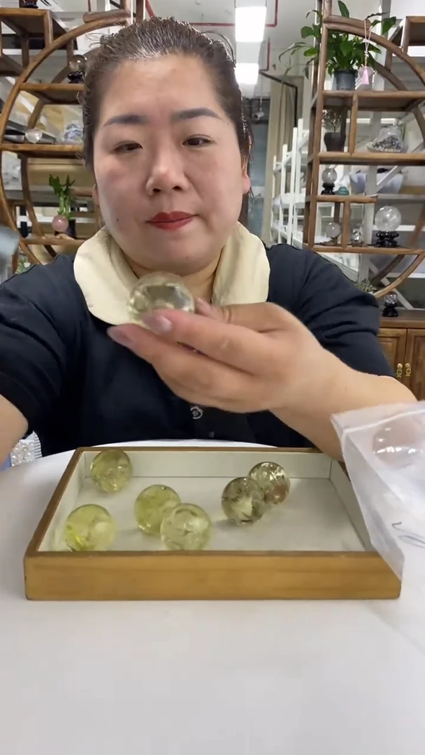 水晶珠宝半成品未镶嵌黄水晶球D741多样性发其一65-70