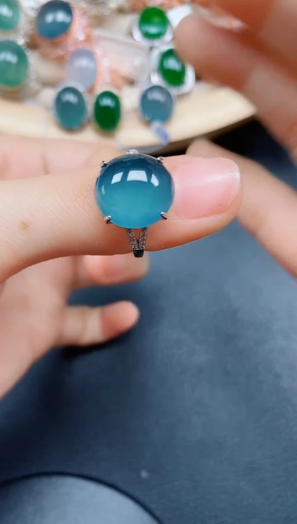 【闪购商品】翡翠戒指银S925镶嵌翡翠