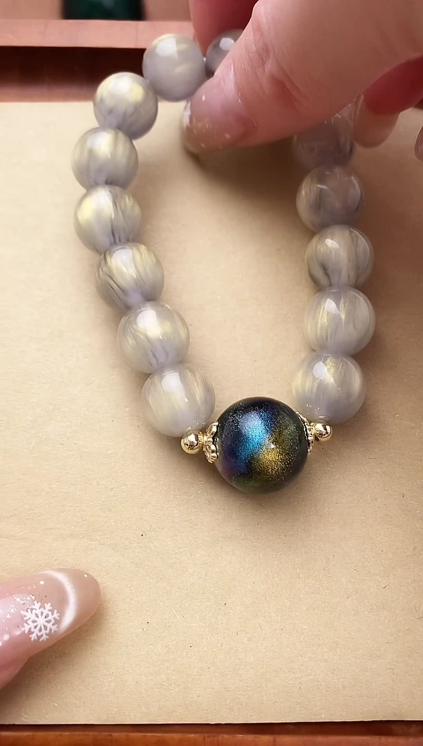 大漆1.5单珠手串 非遗大漆珠