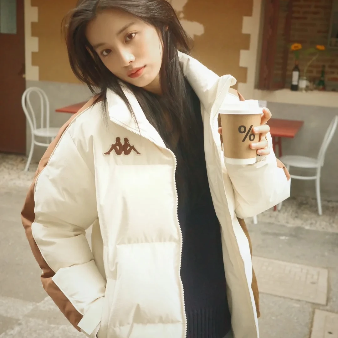 Kappa卡帕背靠背冬季新款复古运动羽绒服面包服防泼水防风外套男