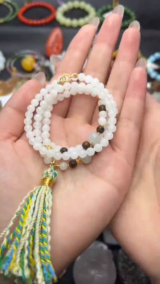 颈饰银S925镶嵌和田玉万能珠链