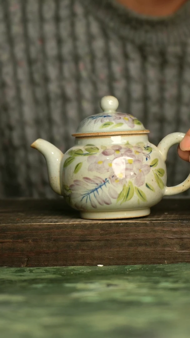 陶瓷青诗集手工手绘瓷器