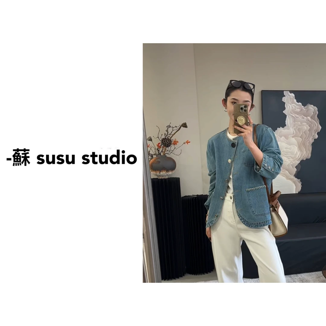 SU  韩版防洗街头风拼接单排扣春季女短外套  H0027