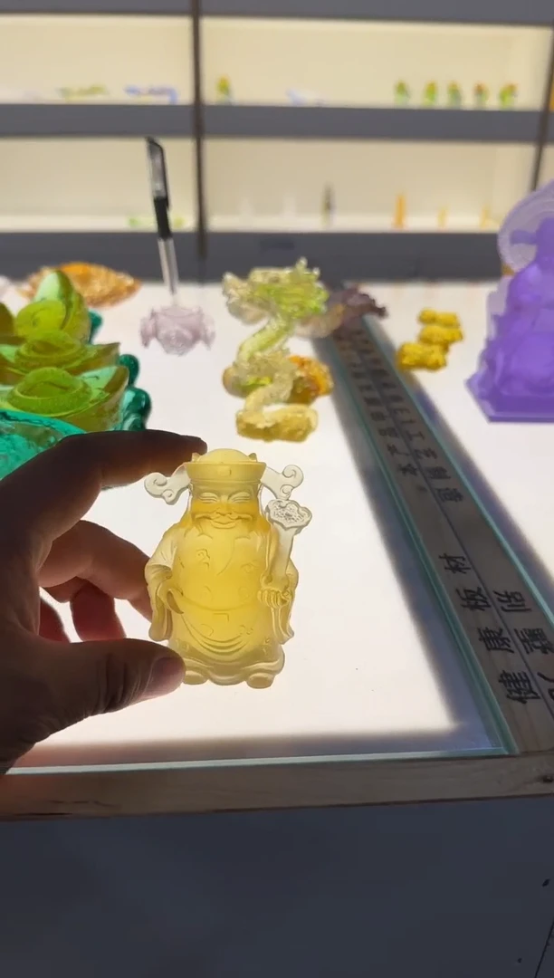 手工艺品琉璃金色小财神