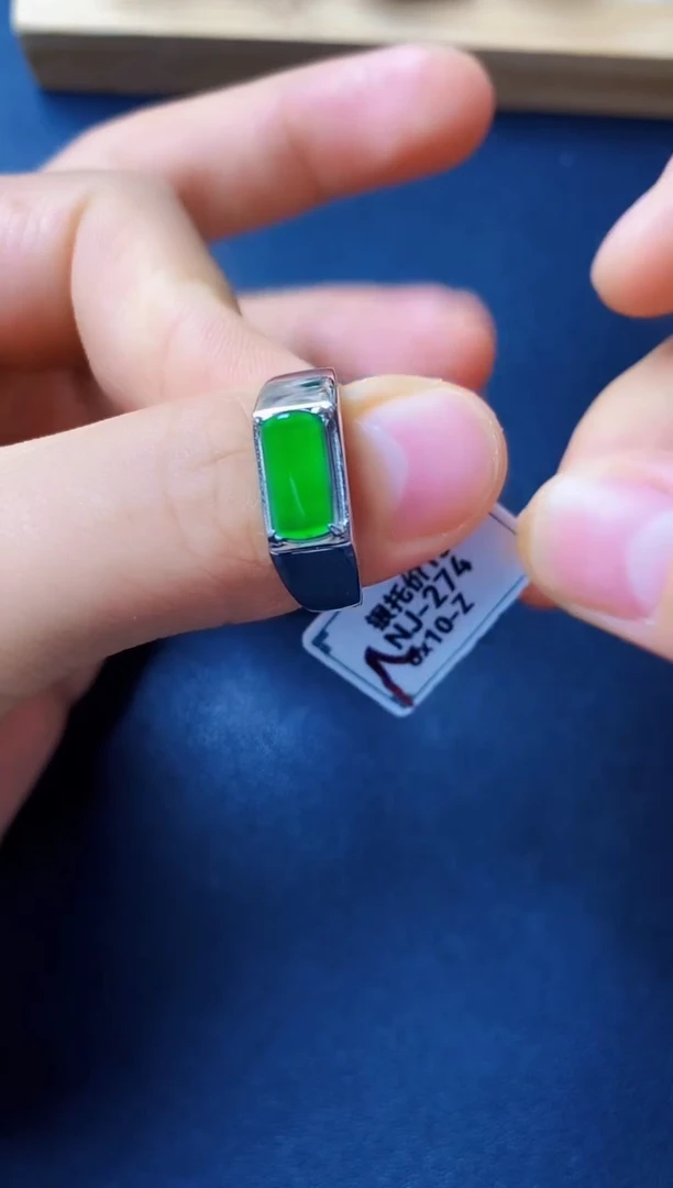 银S925镶嵌戒指翡翠2222222