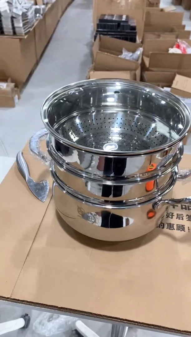 24蒸锅带两个屉汤锅