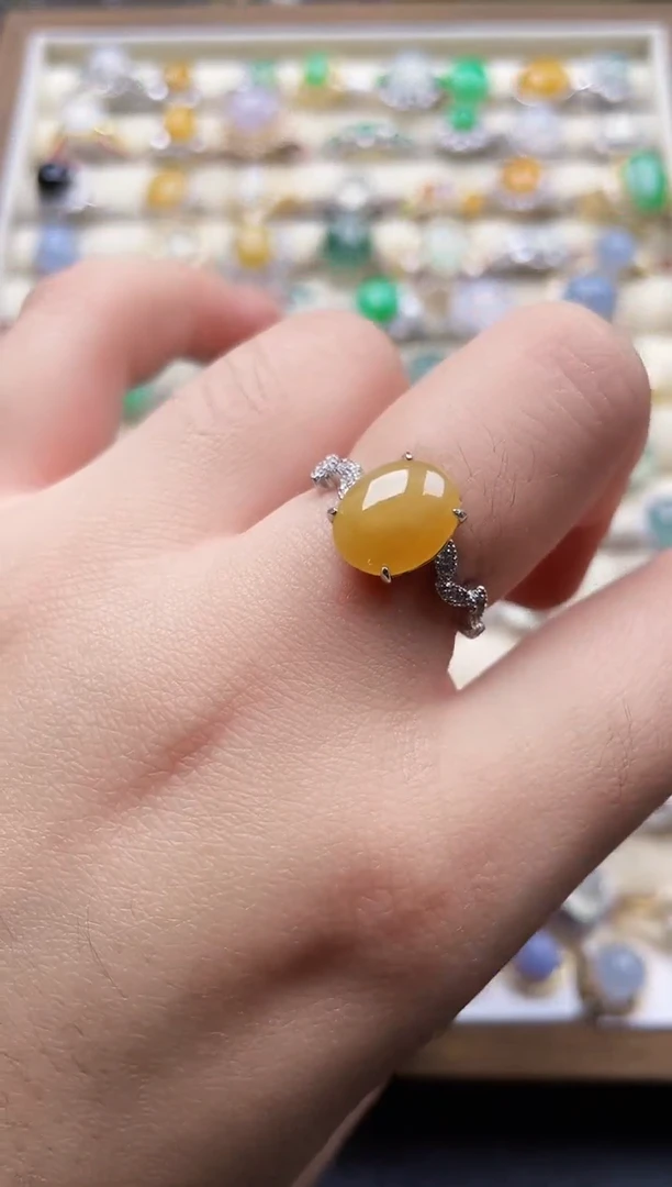 银S925镶嵌戒指翡翠155