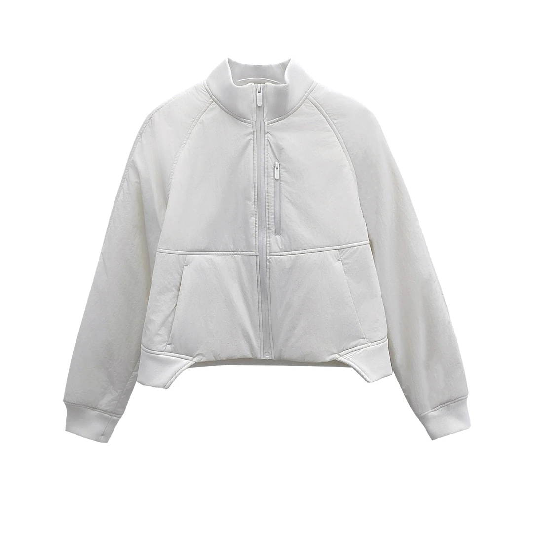 女款秋冬飞行夹克立领加厚修身短款时尚运动休闲棉服保暖外套