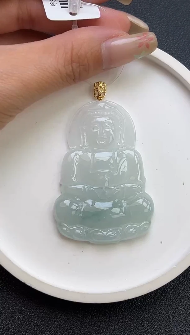颈饰18K金镶嵌翡翠YM906-2 观音