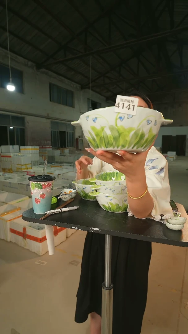 陶瓷景德镇高温釉下手绘陶瓷