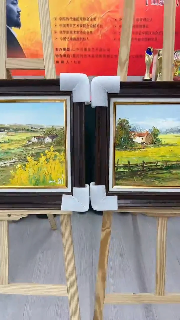 油画梁静-30x40-风景-带框-随机一个