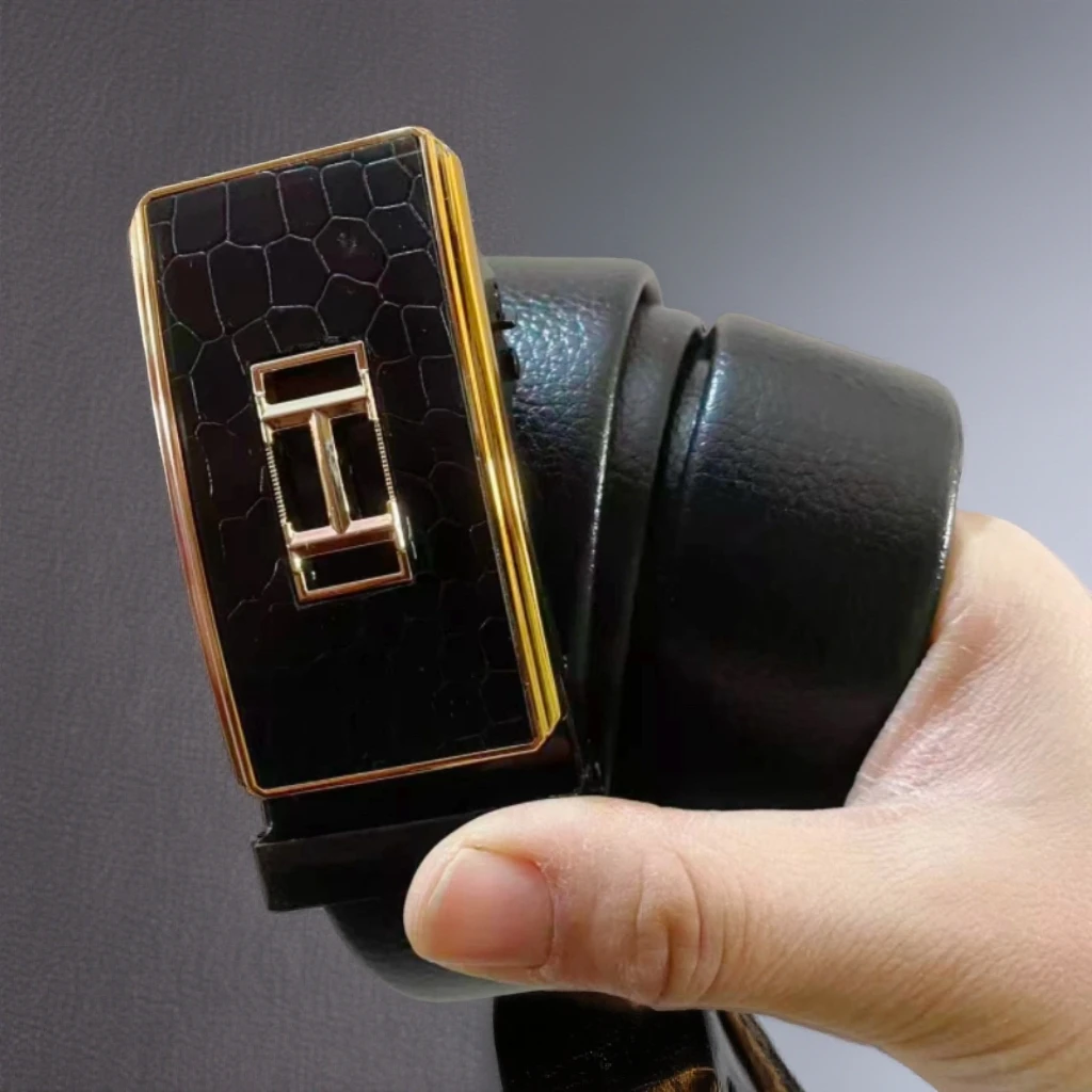 ( 随机发货) 腰带男皮带韩版男士鳄鱼纹腰带时尚潮流男士休闲