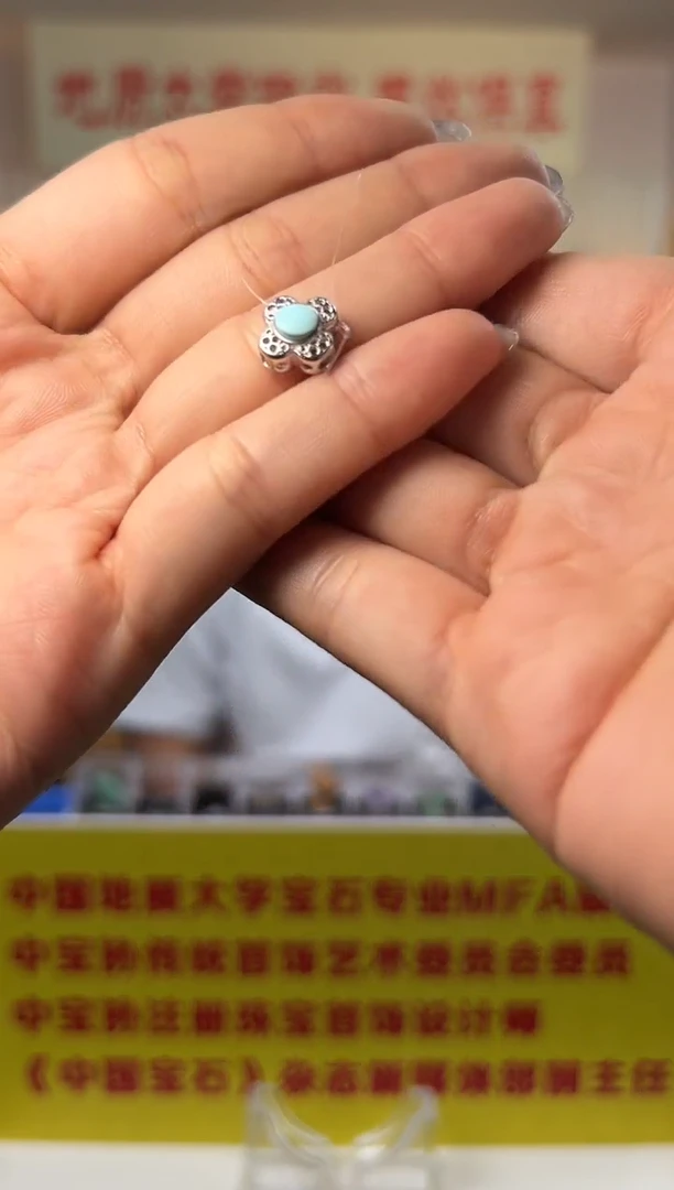 绿松石银S925镶嵌颈饰绿松石四叶草多用款S925银