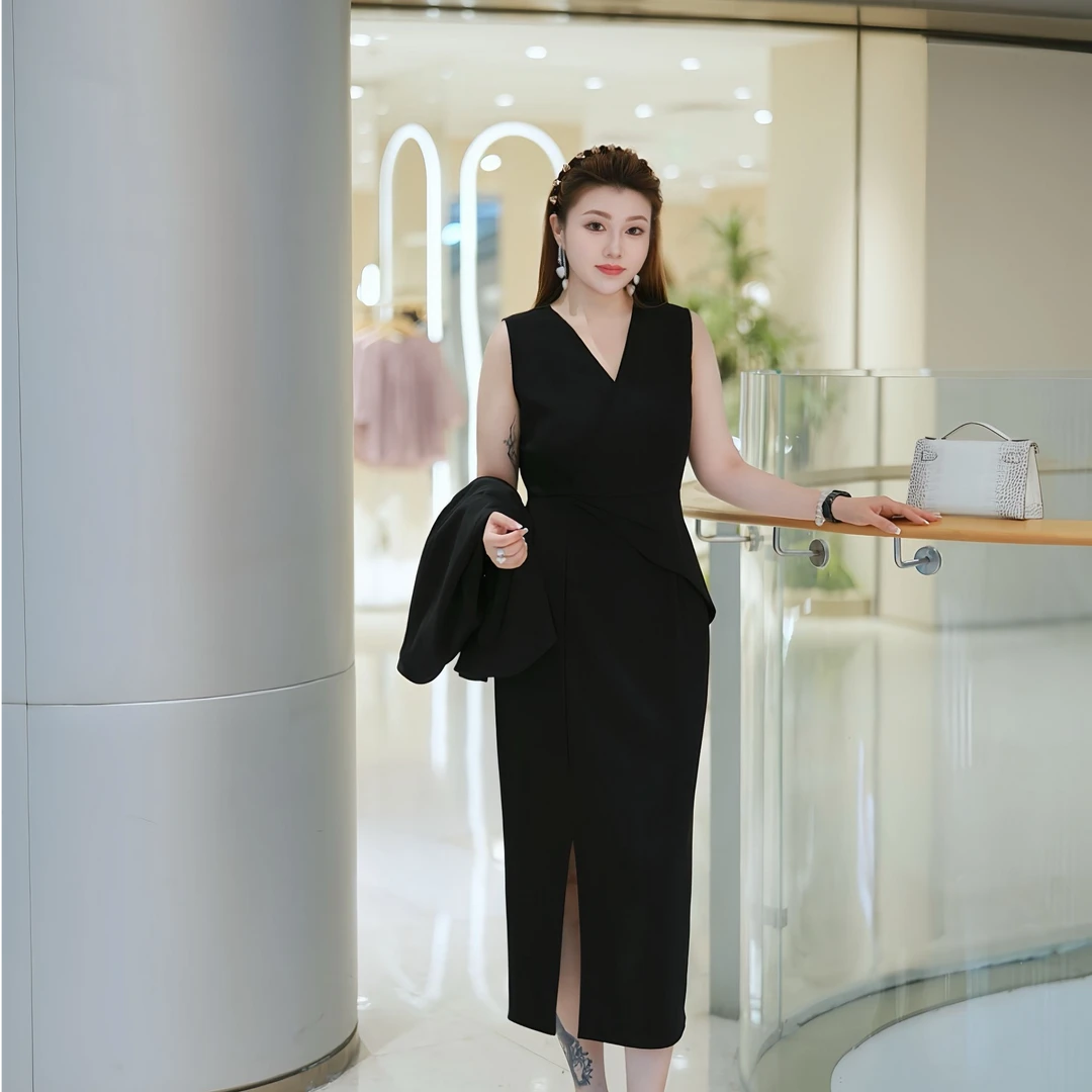 XYD71685秋季打底背心裙大码女装显瘦气质百搭时尚背心连衣裙