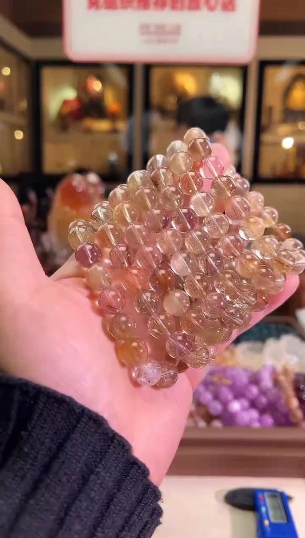 未镶嵌手链水晶11mm+全净彩发晶（多样性发一）