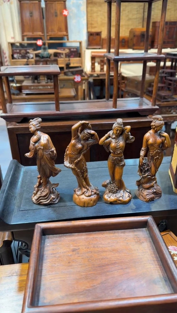 木黄杨 四大美女摆件一套