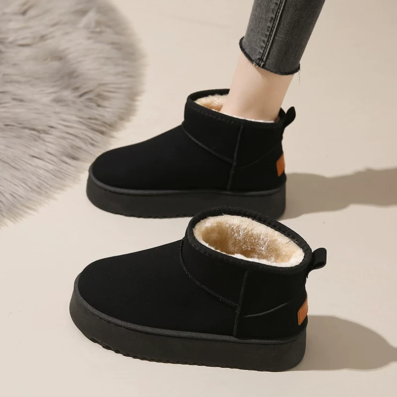 厚底雪地靴新款冬季加绒保暖短筒厚底雪地靴M08(雪地靴)