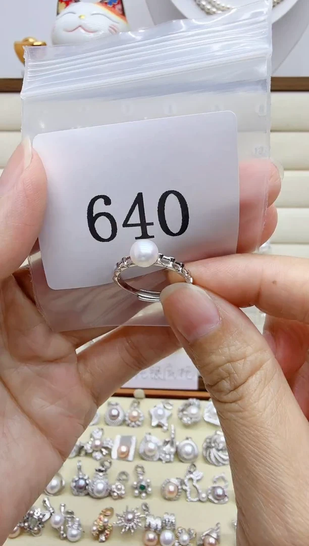 银S925镶嵌戒指淡水珍珠?****?640