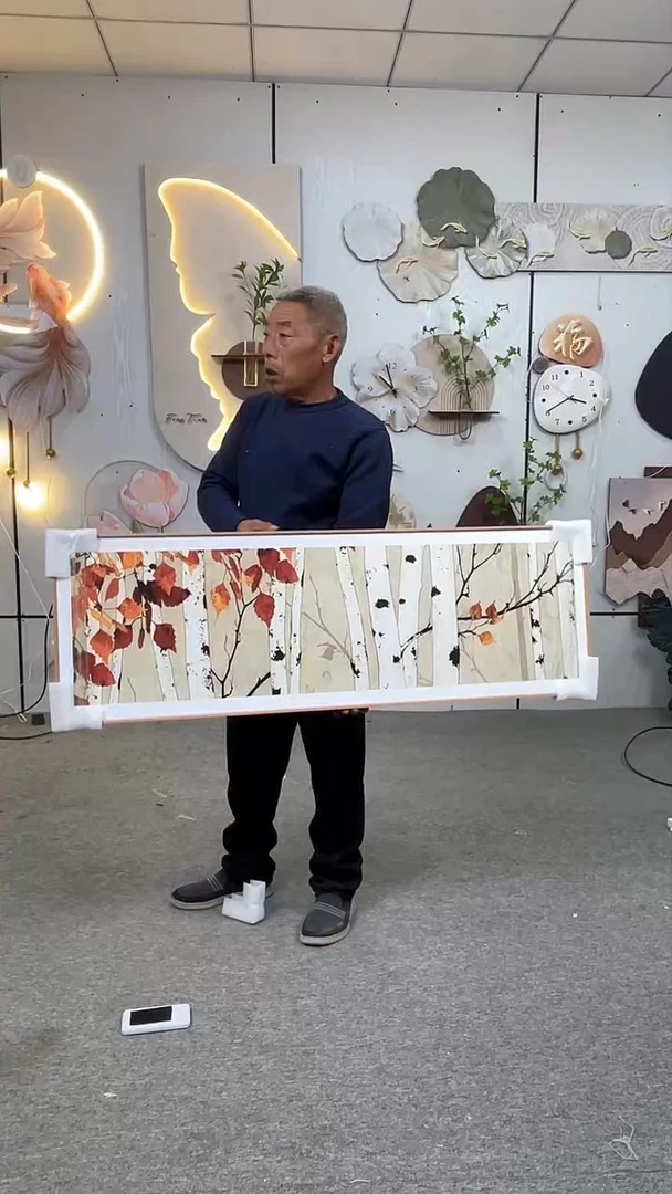 横款腾彩工艺装饰画定制40*120