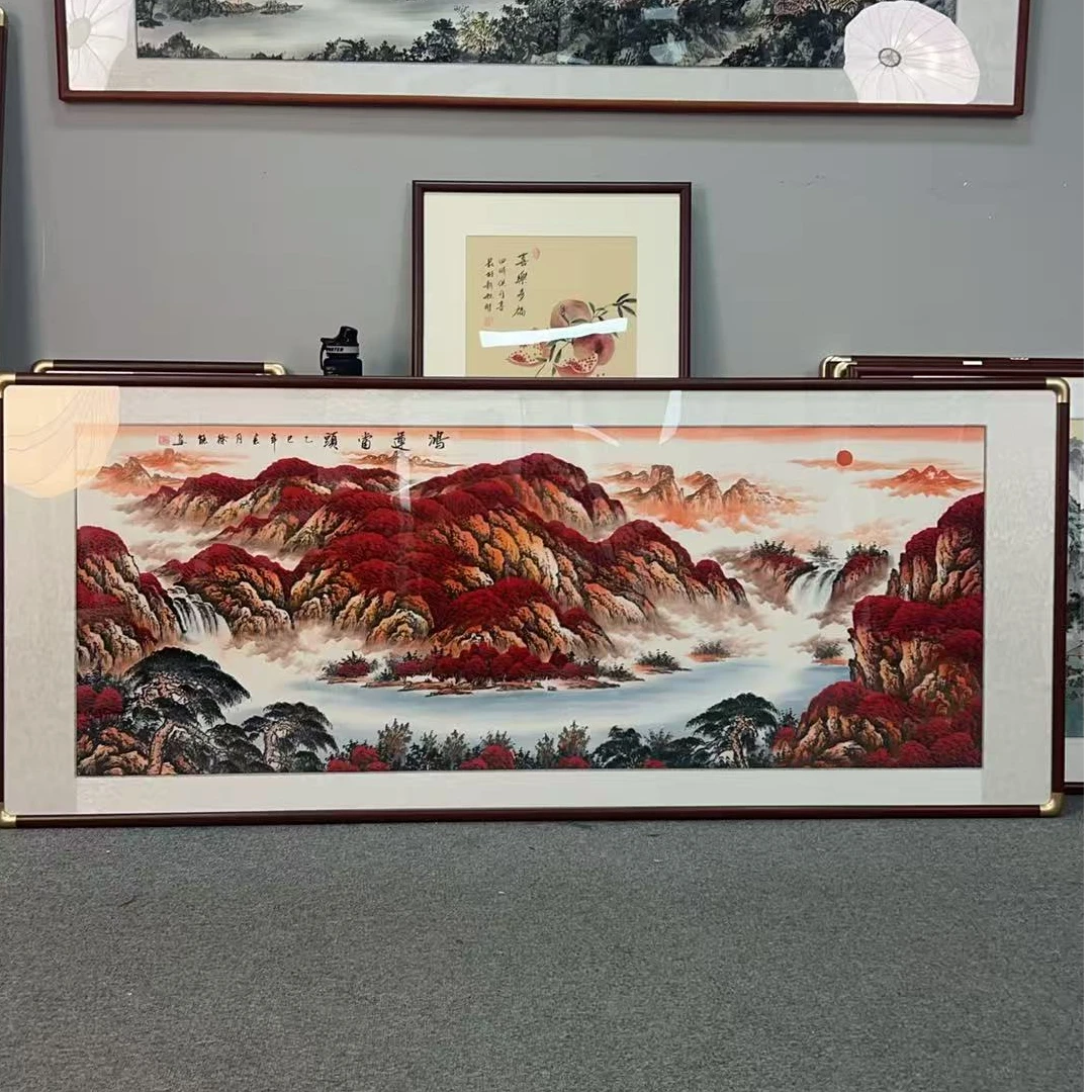 纯手绘鸿运当头208*86山水画中国画字画直播间