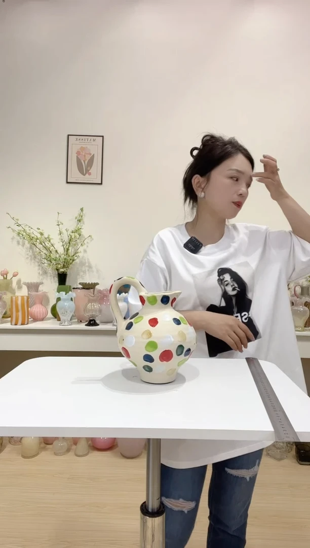 4826五彩中陶瓷花瓶