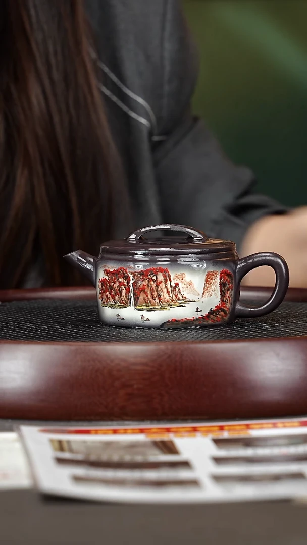 茶壶紫砂78YJY汉瓦 铁皮石红柴烧230cc