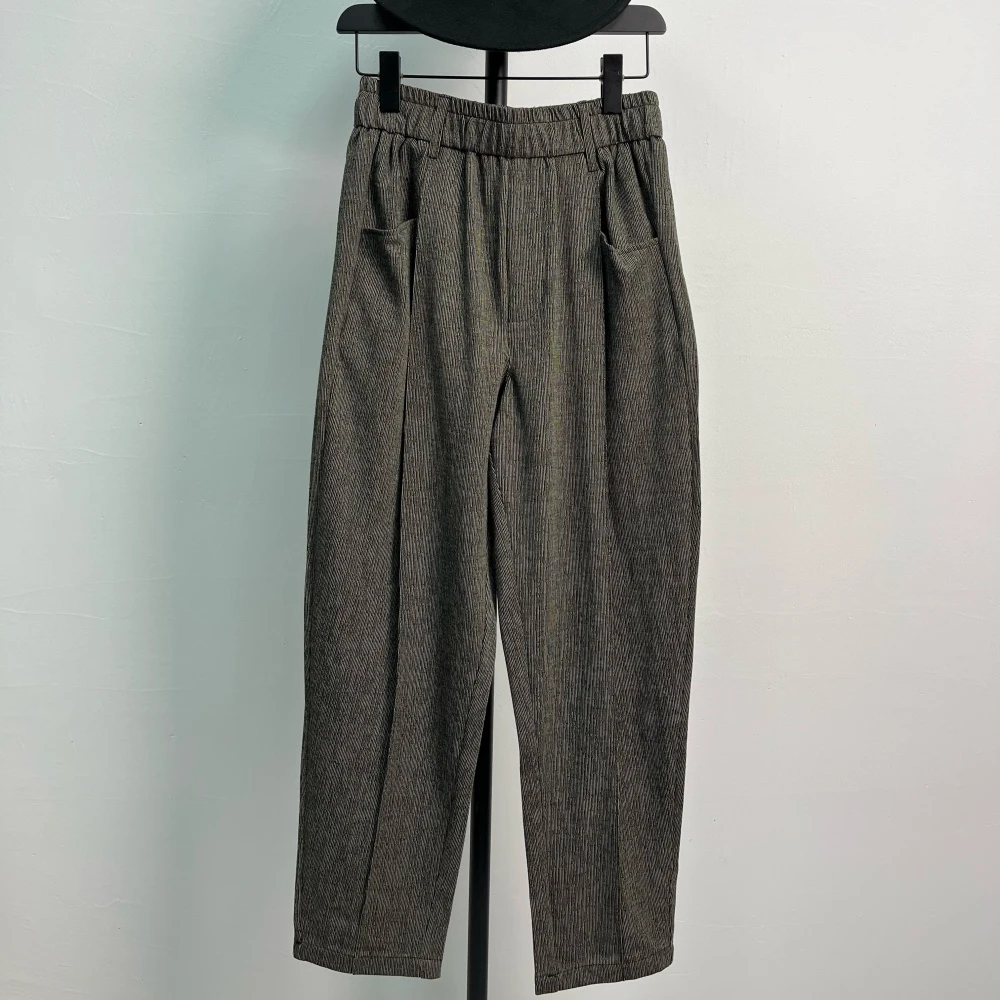 春季设计款口袋直筒裤男女时尚痞帅休闲哈伦裤潮-5741