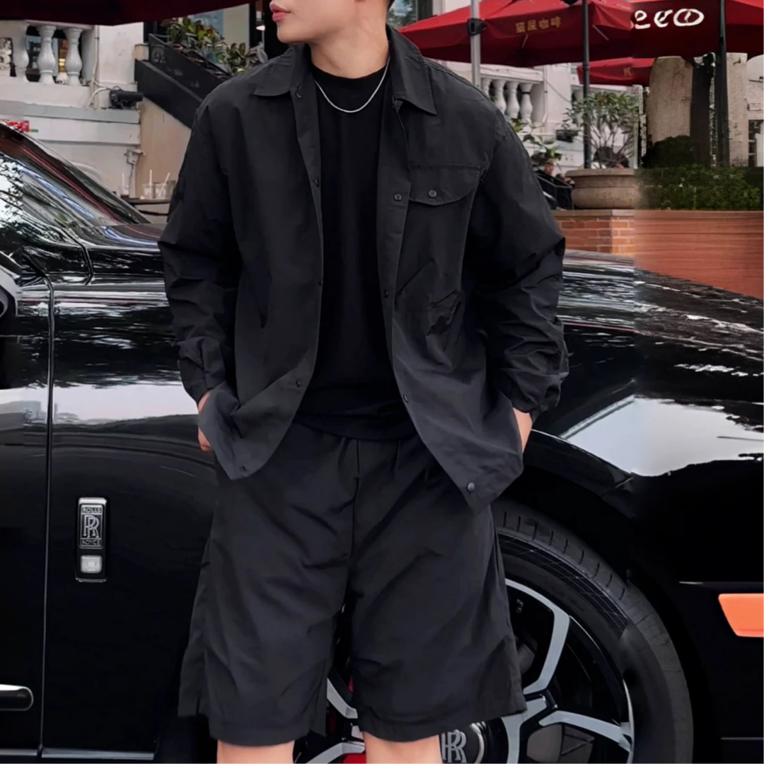 2025H·K美狮潮牌时尚简约百搭宽松休闲套装