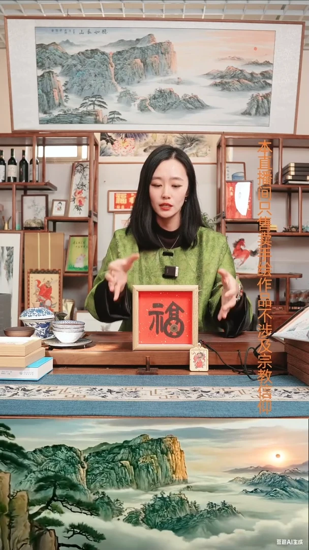 书法铜钱福~小摆台