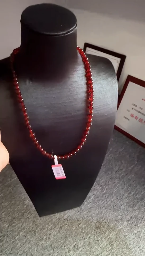 琥珀颈饰未镶嵌#33微瑕缅甸琥珀血珀塔链