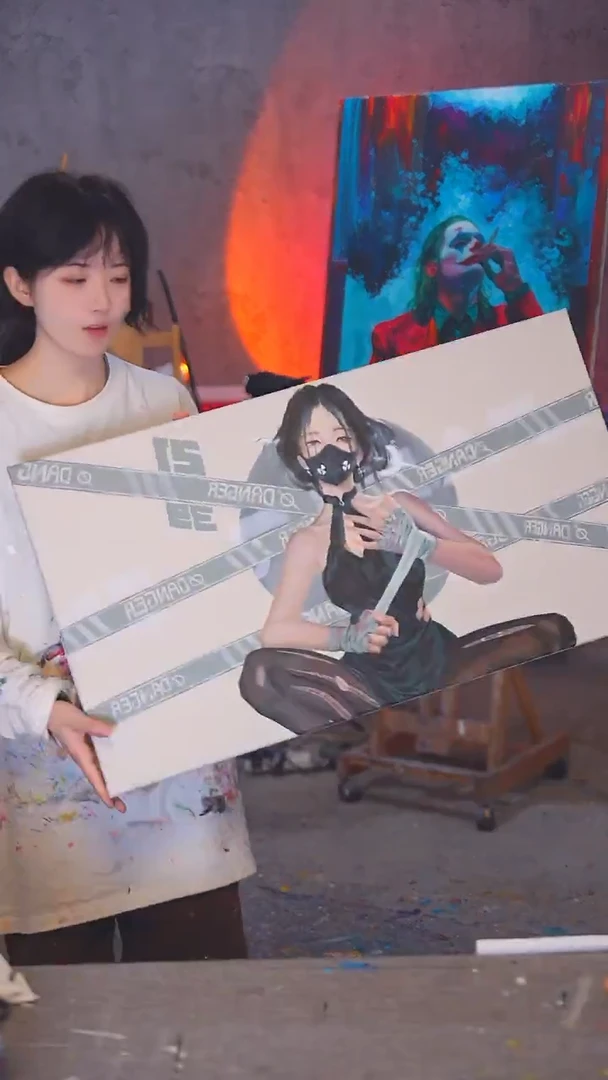 油画火****✪鬼刀丙烯画纯手绘