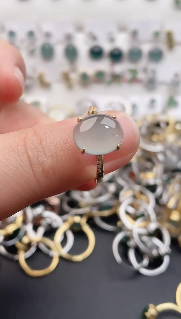 银S925镶嵌戒指翡翠1