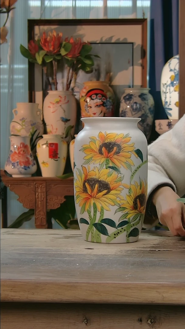 【闪购商品】瓷片景德镇纯手工釉下彩精品花瓶