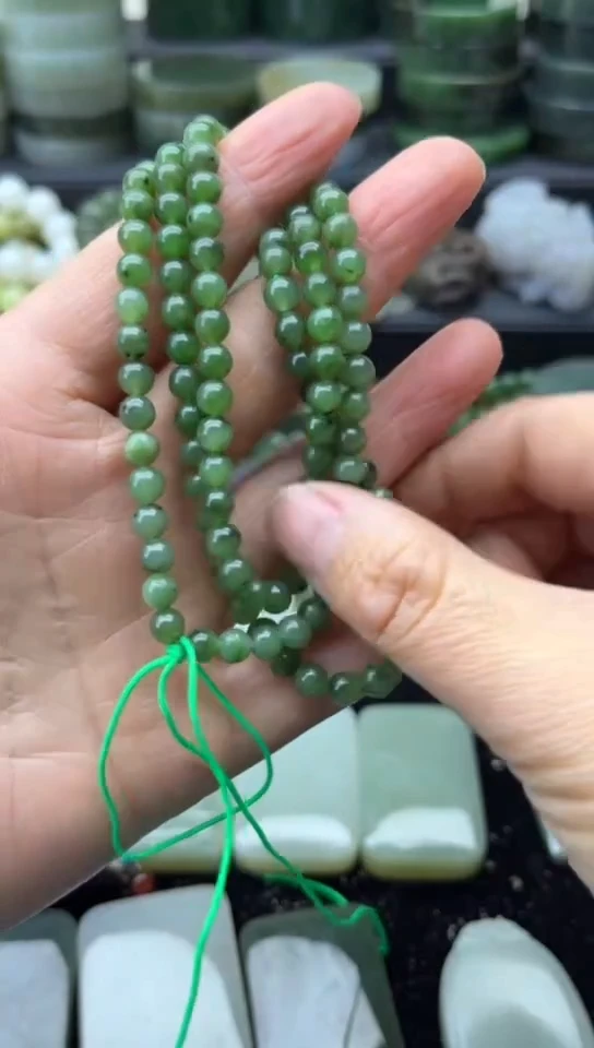 未镶嵌和田玉珠宝半成品链子108颗卡5