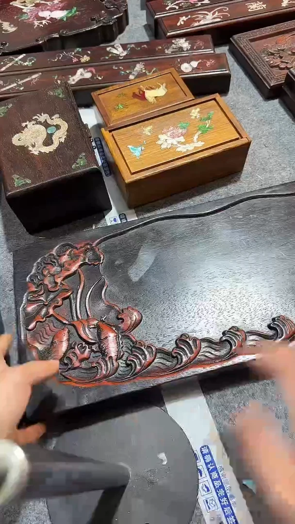 檀香紫檀（小叶紫檀）紫檀拆件雕刻板以直播间实物为准微瑕老物件