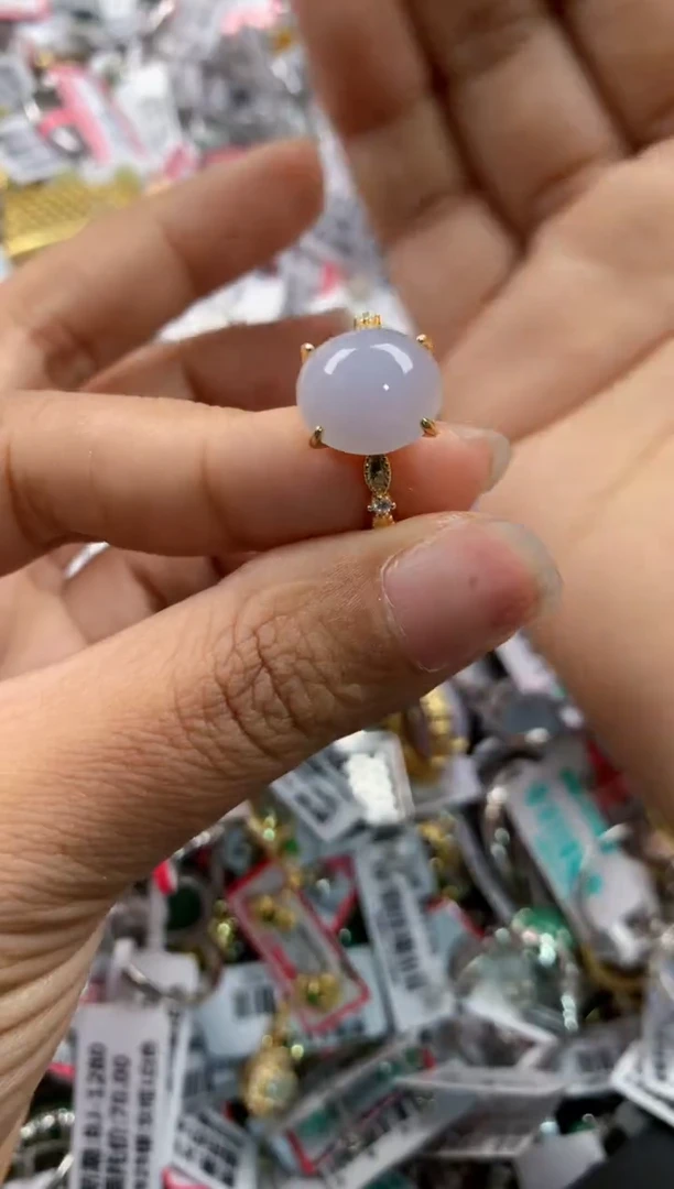 银S925镶嵌戒指翡翠999    5