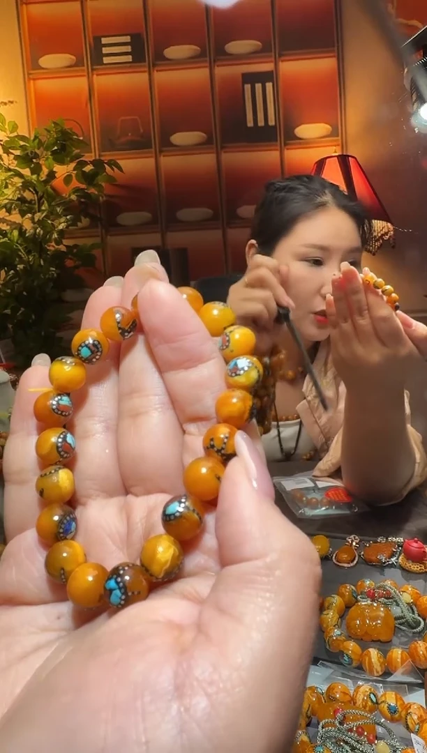 蜜蜡颈饰未镶嵌8612天然蜜蜡珠宝奇石全都保真