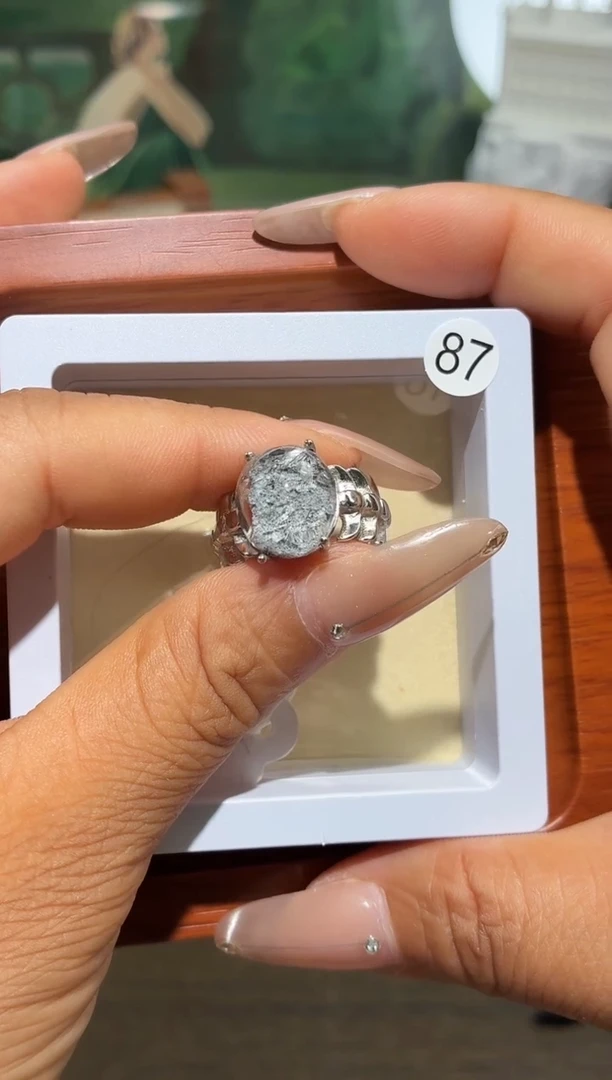 烟晶戒指银S925镶嵌定制