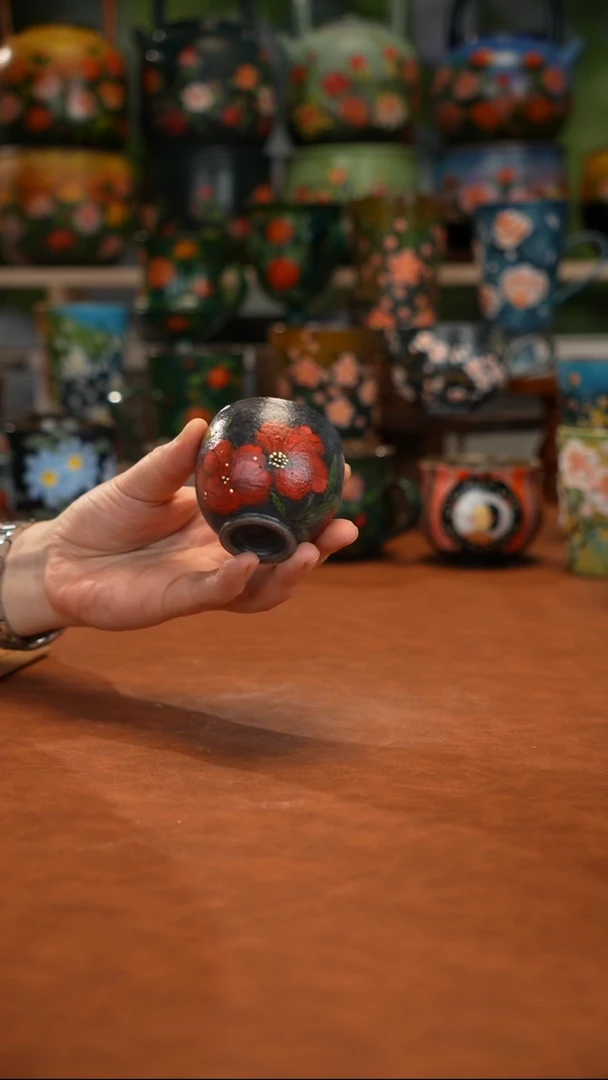 紫砂油画手绘釉下彩