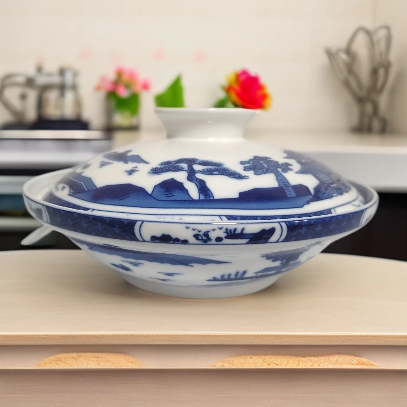 7英寸青花梧桐和合器深盘（老厂款）