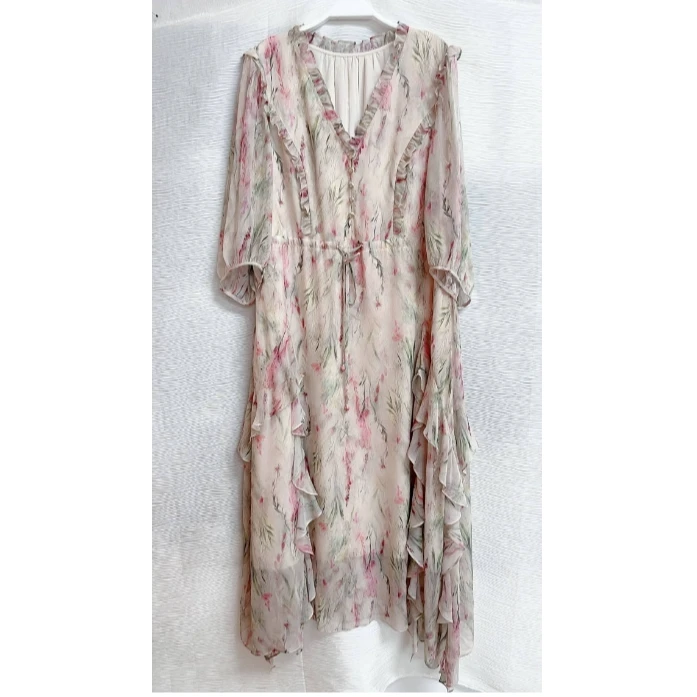 水墨佳人桑蚕丝真丝气质女装连衣裙82501279