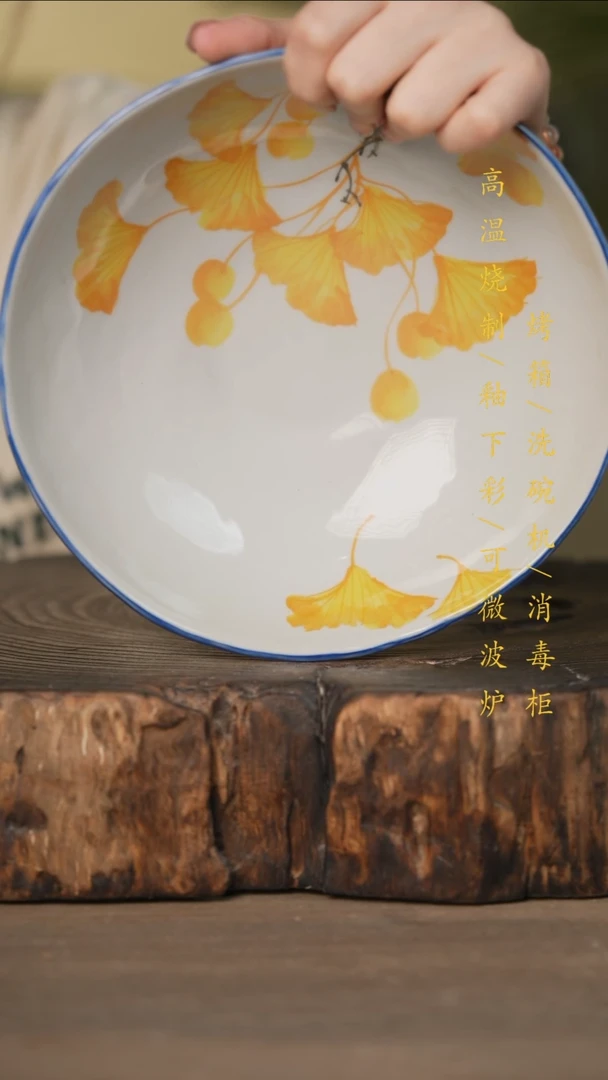 瓷片景德镇高温釉下彩可微波烤箱洗碗机