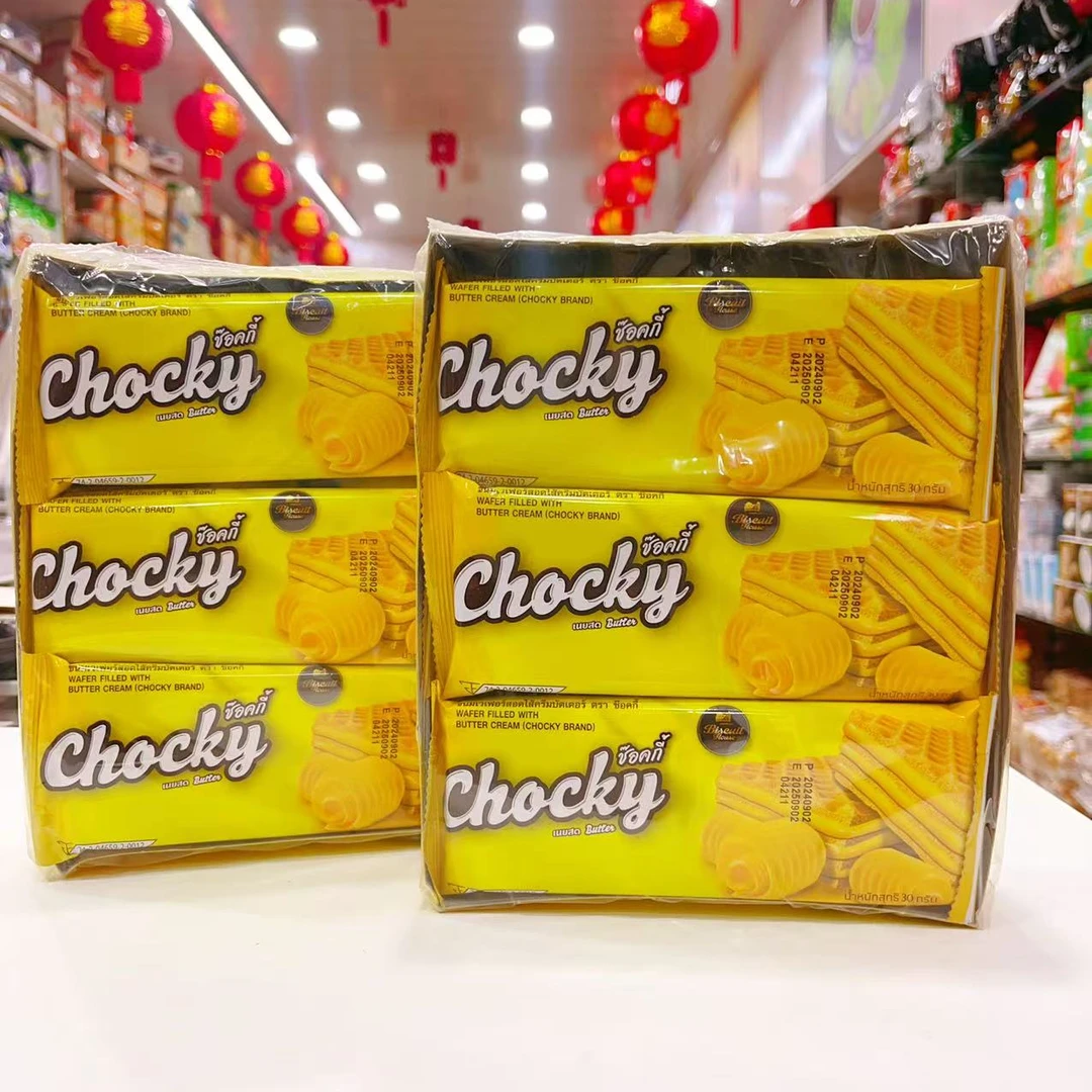 东南亚特产比斯奇果屋巧客黄油味威化饼干