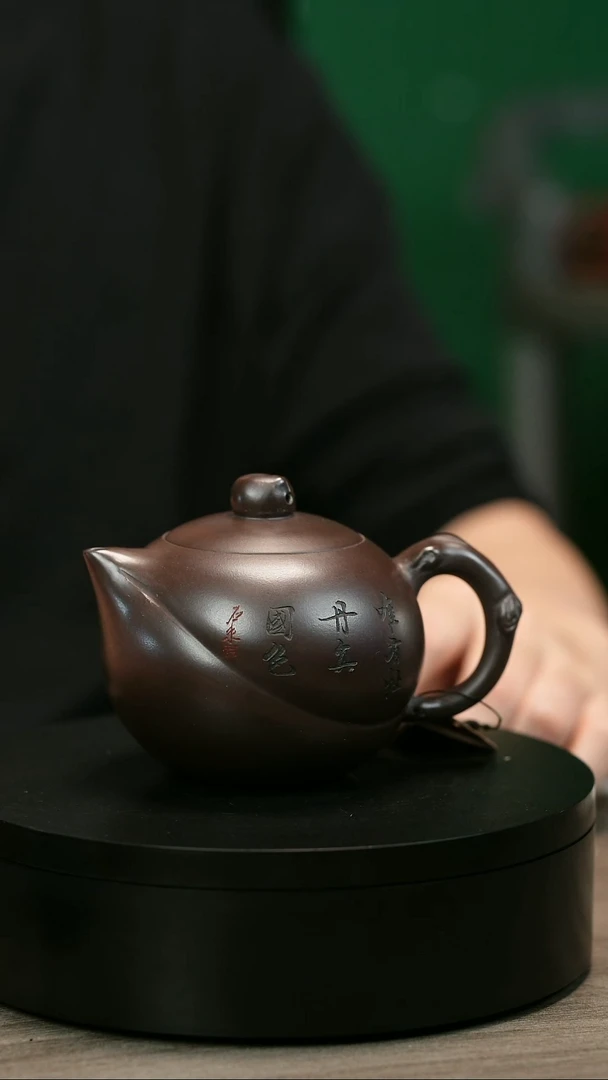 茶壶紫砂用****7H1416蒋静明紫泥寿桃西施